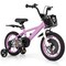 Purple Carbon Steel Kids Sport Bicycle with Dual Brakes, Training Wheels and Basket